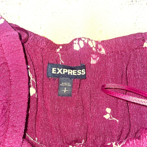 Express Maroon Floral Sundress - Picture 4 of 5